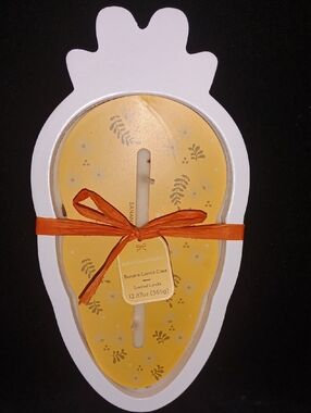 Banana Carrot Cake Scented Easter Carved Wood  Candle